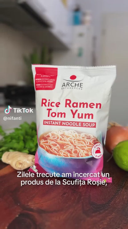 Taitei Ramen bio instant din orez Tom Yum, 72g Arche