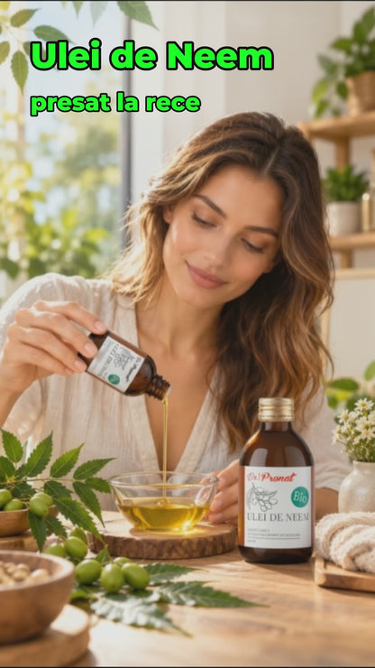 Ulei bio de neem presat la rece, 100ml Pronat