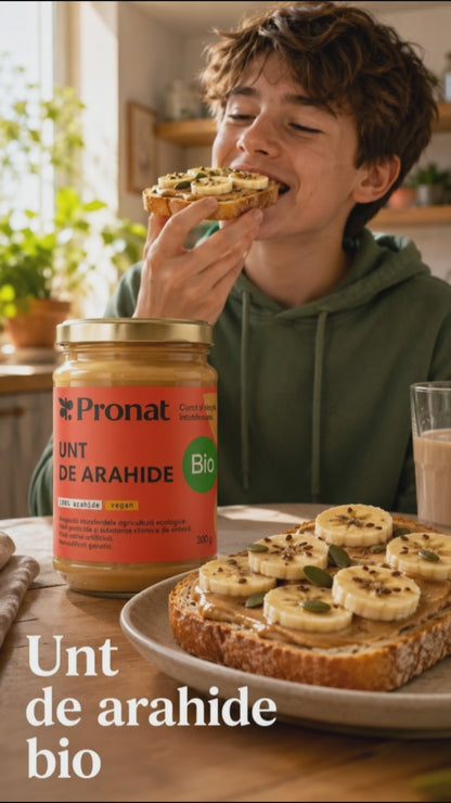 Unt de arahide bio, 300g Pronat