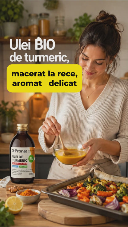 Ulei bio de turmeric (curcuma) macerat la rece, 100ml Pronat