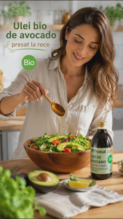 Ulei bio de avocado presat la rece, 250ml Pronat