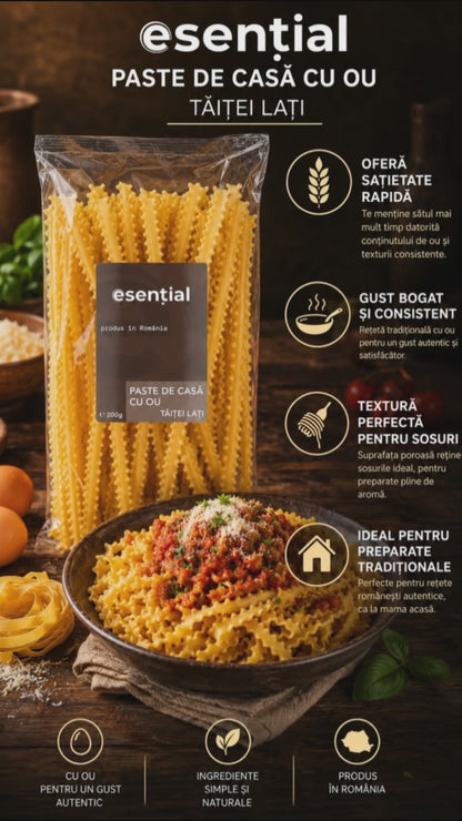 Paste de casă cu ou (tăiței lați) 200g