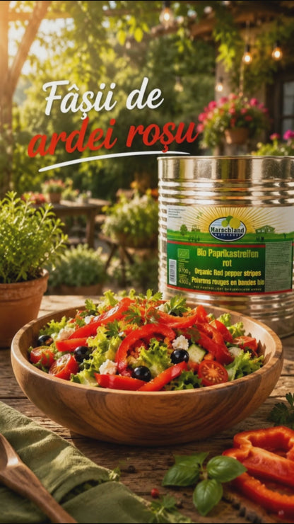Fasii de ardei rosu bio, 10200ml, Marschland Naturkost