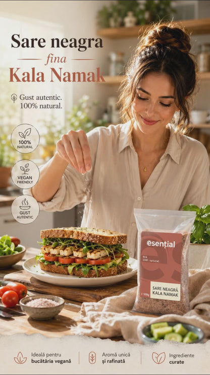 Sare neagra fina Kala Namak, 500g Esential