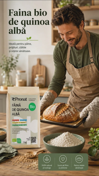 Faina bio de quinoa albă, 1Kg Pronat