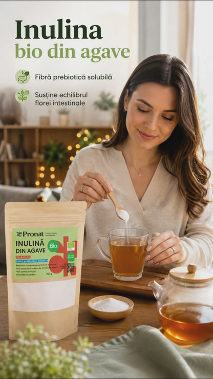 Inulina bio din agave, 200g Pronat
