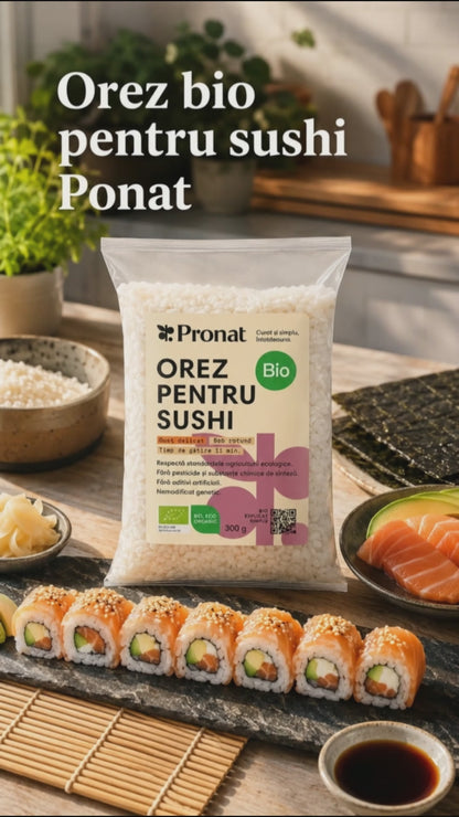 Orez bio pentru sushi, 300g Pronat