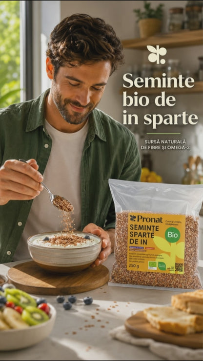 Seminte bio de in sparte, 250g Pronat