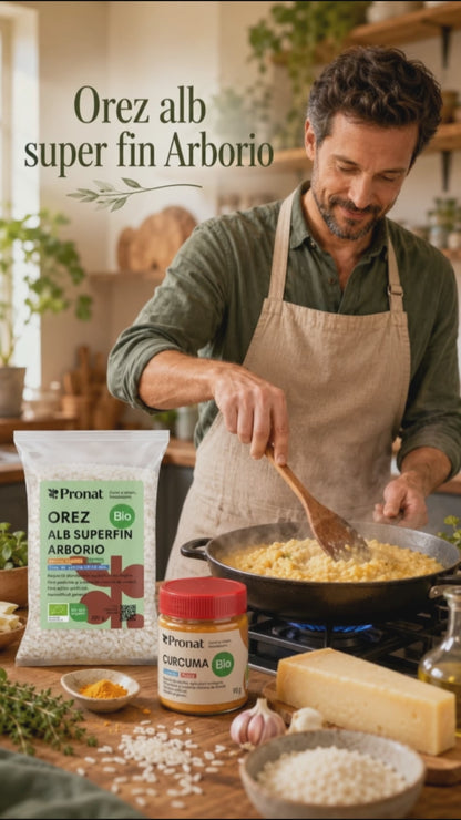 Orez alb super fin Arborio, pentru risotto, sushi si alte bunatati 200g Pronat