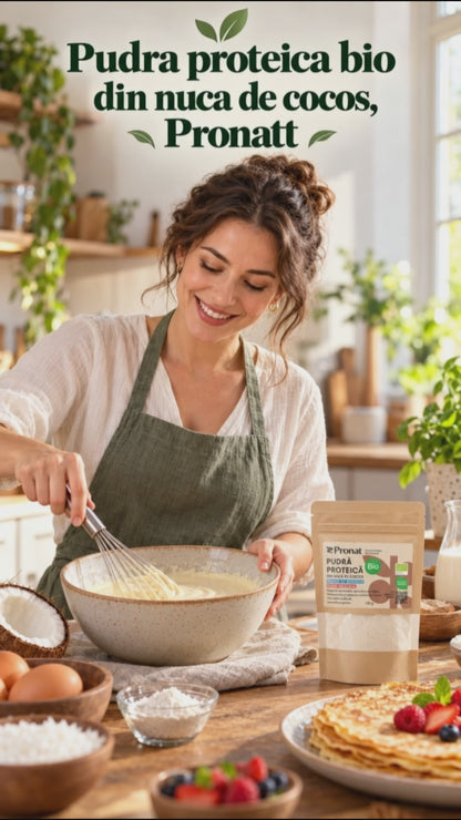 Pudra proteica bio din nuca de cocos, 120g Pronat