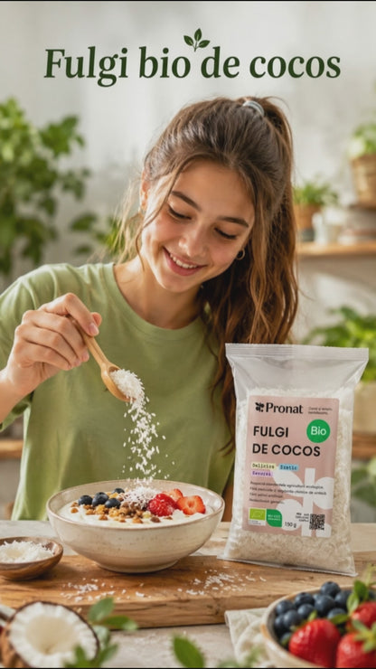 Fulgi bio de cocos, 150g Pronat