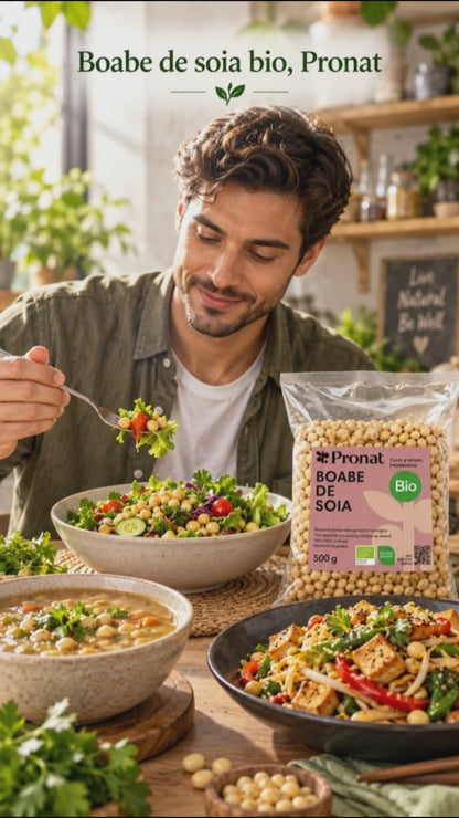 Boabe de soia bio, 500g Pronat