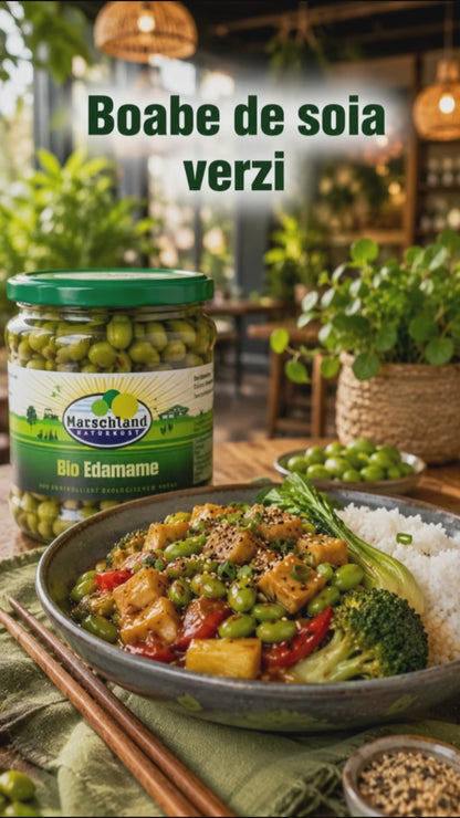 Boabe de soia verzi (Edamame) bio, 330g, Marschland Naturkost