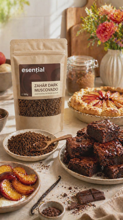Zahăr dark Muscovado, 300g Esential