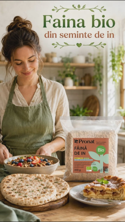 Faina bio din seminte de in, 300g Pronat