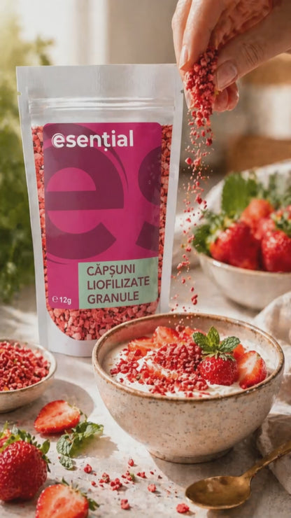 Căpșuni liofilizate granule, 12g Esential