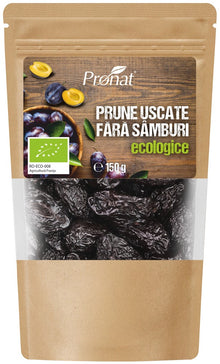 Prune uscate bio, fara samburi, 150g Pronat