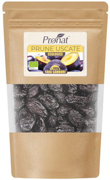 Prune uscate bio, fara samburi, 600g Pronat