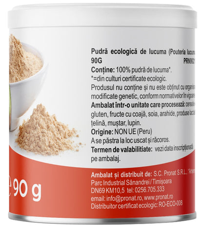 Pudra de lucuma bio, 90g Pronat