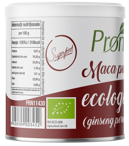 Pudra de maca bio, 90g Pronat