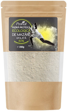 Pudra proteica bio de mazare, izolata, 200g Pronat
