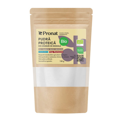 Pudra proteica solubilă bio din samburi de migdale, 150g Pronat