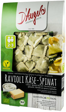 Ravioli bio cu branza si spanac, 250g D'angelo Pasta
