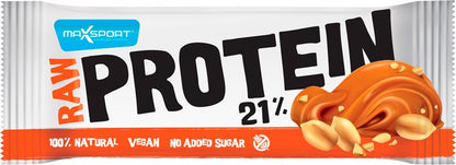 Raw Protein 21% Baton proteic cu alune si sare vulcanica, 50g Max Sport