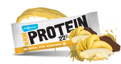 Raw Protein 22% Baton proteic cu banane si cacao, 50g Max Sport