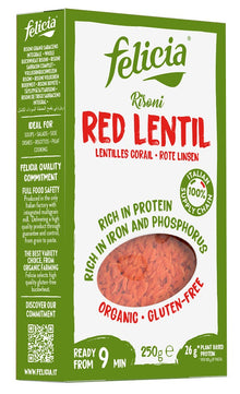 Risoni cu linte rosie, bio, 250g Felicia