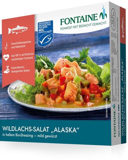 Salata de somon salbatic Alaska in sos alb bio, 200g Fontaine