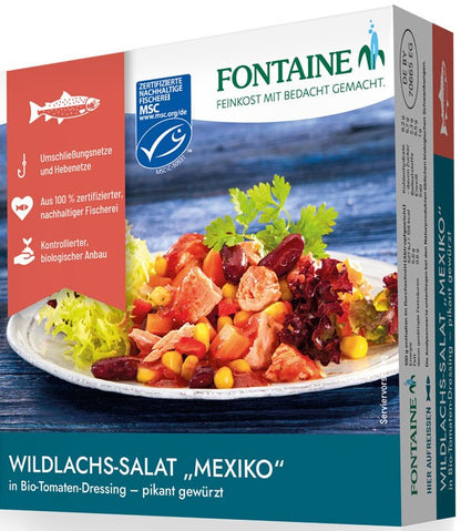Salata de somon salbatic Mexico in sos de rosii bio, 200g Fontaine
