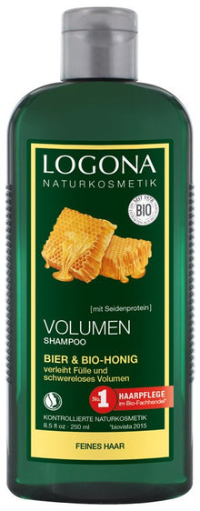 Sampon bio pentru volum cu bere si miere, 250ml Logona