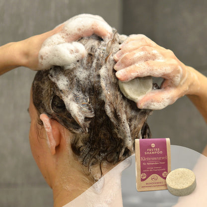 Sampon solid bio cu radacina de bardan, 48g Wunderberg