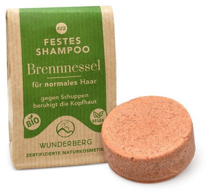 Sampon solid bio cu urzica, 48g Wunderberg