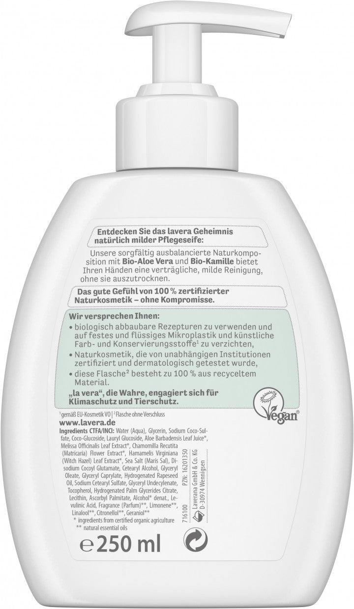 Sapun lichid bio, Basis Sensitiv, 250ml Lavera