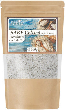 Sare celtica grunjoasa, nerafinată, neiodata, 200g Pronat
