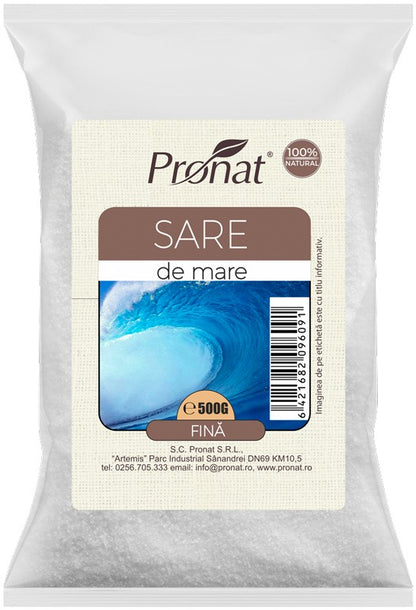 Sare de mare, fina, 500g Pronat