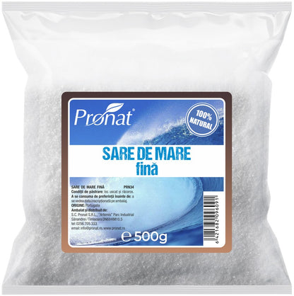 Sare de mare, fina, 500g Pronat