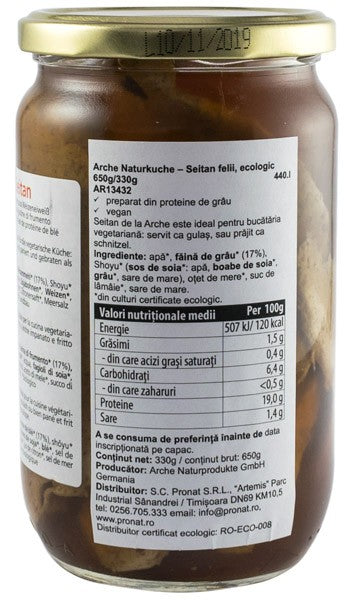 Seitan bio felii, 650g / 330g Arche Naturkuche