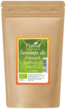 Seminte de canepa bio decorticate, 250g Pronat