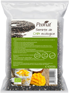 Seminte de chia bio, 1000g Pronat