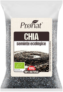 Seminte de chia bio, 100g Pronat