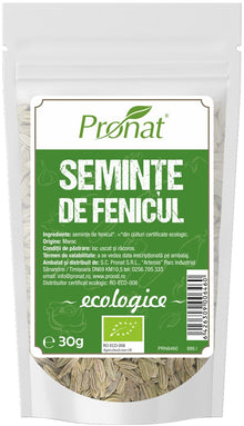 Seminte de fenicul bio, 30g Pronat