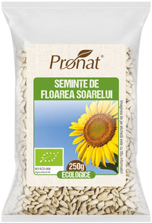 Seminte de floarea soarelui bio, 250g Pronat