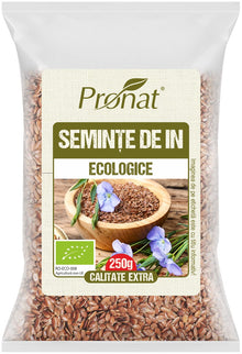 Seminte de in bio, 250g Pronat