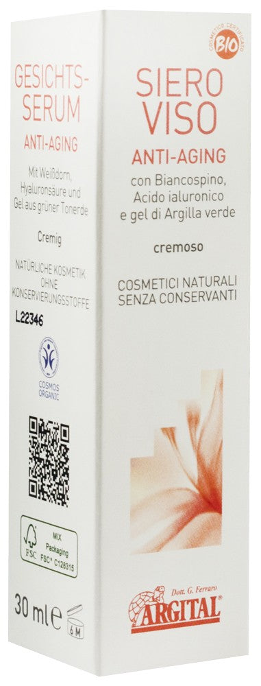 Ser facial anti-aging, cu paducel, acid hialuronic si argila verde, 30ml Argital