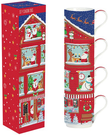 Set 4 cani de portelan 0,275l Christmas Neighbours, Pronat