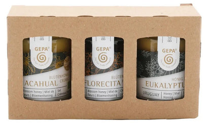 Set din 3 feluri de miere bio si fairtrade, 3x125g Gepa