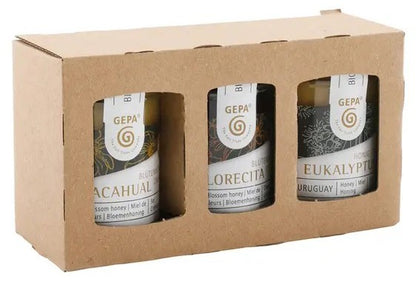 Set din 3 feluri de miere bio si fairtrade, 3x125g Gepa